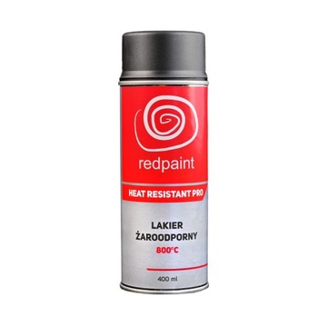 REDPAINT PRO LAKIER ŻAROODPORNY CZARNY SPRAY 800°C