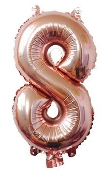 BALON foliowy ROSE GOLD cyfra OSIEM 8 urodziny