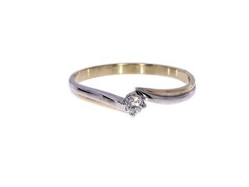 Złoty pierścionek z BRYLANTEM zaręczynowy LgP519