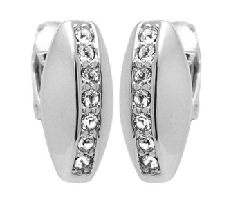 klipsy srebrne przy uchu Swarovski klasyczne modne