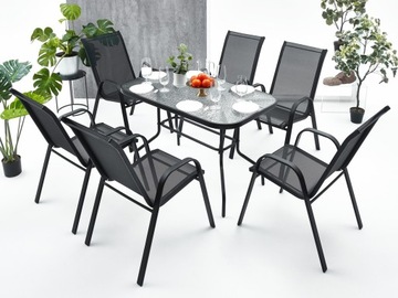 КОМПЛЕКТ САДОВОЙ МЕБЕЛИ СТОЛ 6+1 ДЛЯ ТЕРРАСЫ, БАЛКОНА