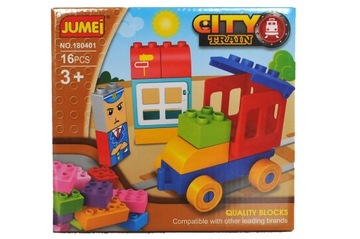 Jumei klocki dla malucha city train ciuchcia 16 el