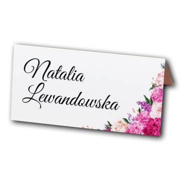Winietki wizytówki na stół ślub 4szt KWIATOWE BOHO