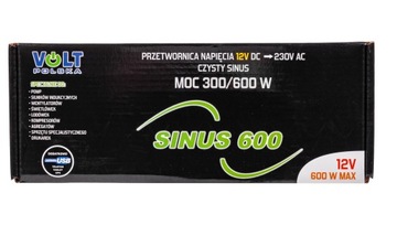 PRZETWORNICA PRĄDU SAMOCHODOWA SINUS 12V 600W HEX