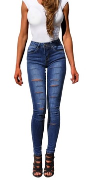 #S2567 Jeans WYSOKI STAN dziury MAMUŚKI 38 / M