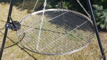 ПОДВЕСНОЙ ШТАТИВ-ГРИЛЬ 185 СМ РЕШЕТКА НЕРЖАВЕЮЩАЯ 70 СМ