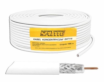 Kabel KONCENTRYCZNY antenowy CU TV SAT116 1m cert.