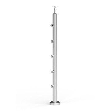 Słupek balustrady, 5 szt. zamocowania dla rurki Ø12,0 mm, stal nierdzewna
