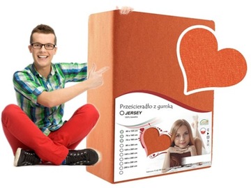 PRZEŚCIERADŁO JERSEJ JEDNOKOLOROWE 70/120 CM RUDE