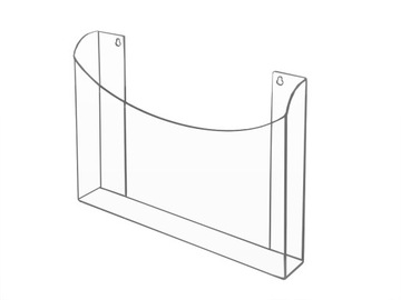 PODAJNIK KIESZEŃ WISZĄCA na ULOTKI FOLDERY PLEXI (pleksi) 3mm A3 Poziom