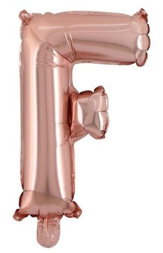 Balon foliowy Litera F, 35cm, Rose Gold różowe złoto