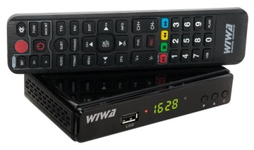 dekoder tuner DVB-T2 STB WIWA H265 z wyświetlaczem