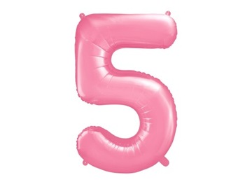 Balon foliowy Cyfra 5 różowa 86 cm