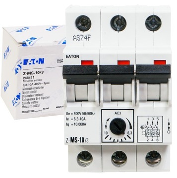 wyłącznik silnikowy 3P 1,5kW 6,3-10A Z-MS EATON