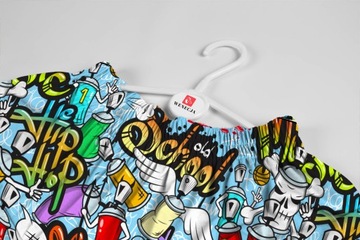 Szarawary Hip Hop Dance Graffiti Full Print XXL