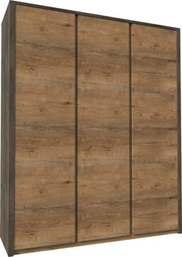 Szafa do sypialni z półkami i drążkami pojemna MONTANA S3D SMOOTH GREY
