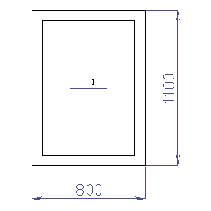 ОКНО ПВХ 80 X 110 / 800 x 1100 ФИКСАЦИЯ 1 X ДУБ ЗОЛОТОЙ