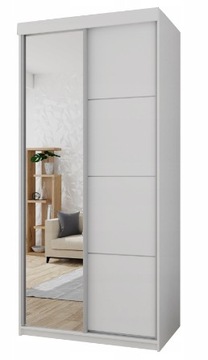 Szafa przesuwna DIEGO 1- PLUS 100cm BIAŁA, SONOMA