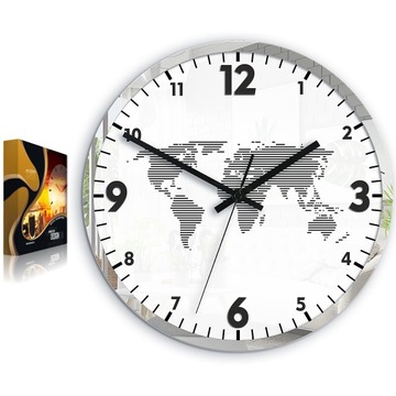 Zegar ścienny Continental mapa czytelny CICHY 3D