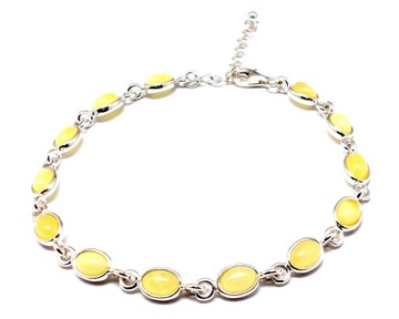 СЕРЕБРЯНЫЙ БРАСЛЕТ С ЯНТАРЕМ