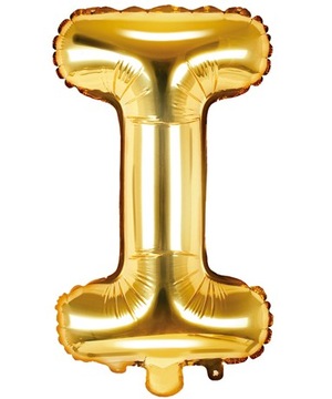BALON FOLIOWY ZŁOTY LITERA i 1 18 50 URODZINY 35cm