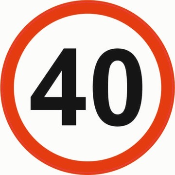 Naklejki ograniczenie prędkości 40 km/h