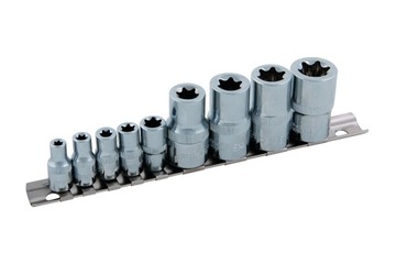 KLUCZE NASADOWE TORX 9el E10-E18 NASADKI 1/2 1/4