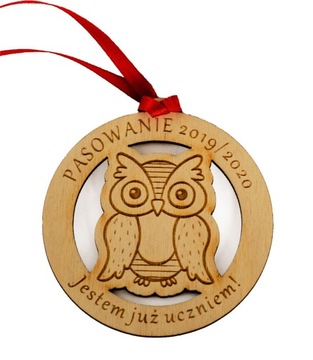 MEDAL DREWNIANY pasowanie na ucznia szkoła !