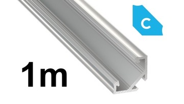 PROFIL ALUMINIOWY C NAROŻNY 1m DO TAŚM LED SREBRNY