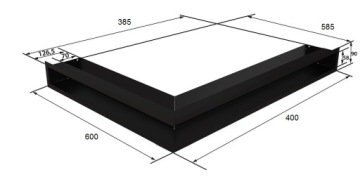РЕШЕТКА правого камина LUFT 600х400х90 графит 3 шт.