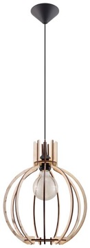 Lampa Wisząca ARANCIA Drewno nowoczesny design okrągła SOLLUX Lighting