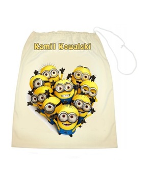 MINIONKI worek ecru buty szkoła+imię