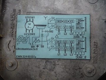 Мотор-редуктор SIEMENS с тормозом ок. 1 кВт, 380 В, 0,42 А.