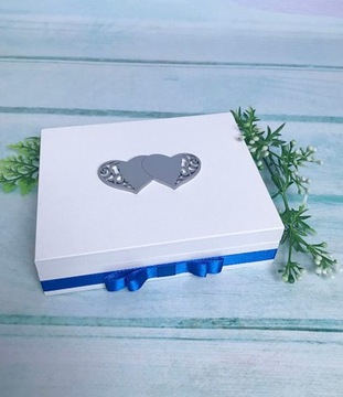 Коробка-конверт + комплект серебряных обручальных колец