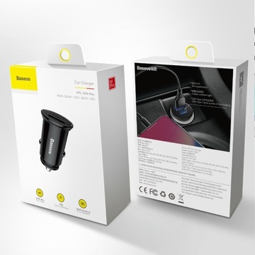 BASEUS MOCNA ŁADOWARKA USB-C + Szybki Kabel USB-C 60W do SAMSUNG