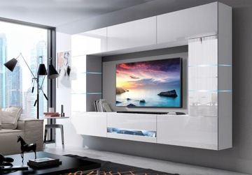 Meblościanka Pokój Dzienny Meble Salon Połysk C62