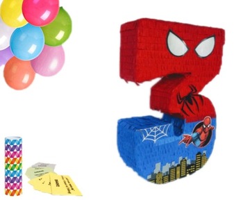 PINIATA CYFRA 3 Spider z wypełnieniem PINATA