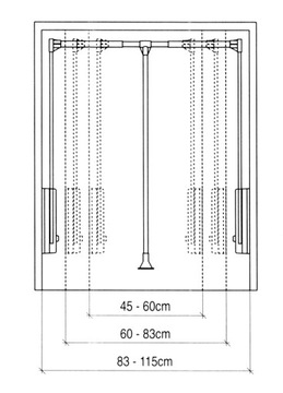 ВЕШАЛКА ДЛЯ ПАНТОГРАФА, НИЖНЯЯ СТОЙКА 45-60