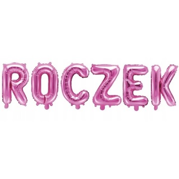 BALONY FOLIOWE NA 1 URODZINY ROCZEK RÓŻOWE LITERY