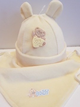 КОМПЛЕКТ ШАПКА МЕДВЕДЯ + ОБЕРТЫВКА НА ВЕЛКРО 0-12M-C 6 ЦВЕТОВ