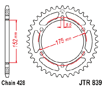 Комплект привода Yamaha DTR DT 125 R МОЩНОСТЬ.