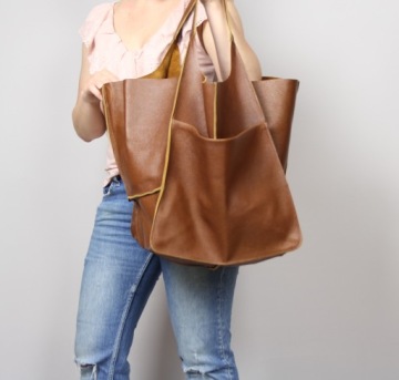 СУМКА ИЗ НАТУРАЛЬНОЙ КОЖИ - СУМКА НА ПЛЕЧО XXL