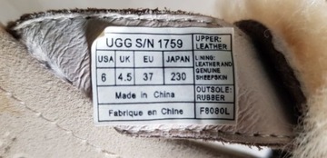 Japonki klapki UGG nowe r.37, 23cm tanio! Okazja!