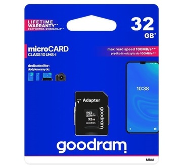 KARTA PAMIĘCI GOODRAM micro SDHC 32GB Class10 UHS1
