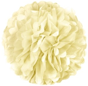 Pompon Papierowy 25 cm - kolor KREMOWY