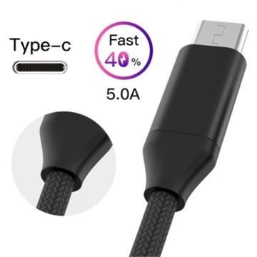USB-C 3.1, 5 А, плетеный кабель для быстрой зарядки, 1 м