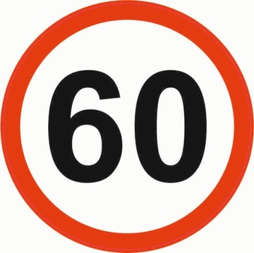 Naklejki ograniczenie prędkości 60 km/h