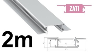 PROFIL ALUMINIOWY LED ZATI do PŁYT GK SREBRNY 2M