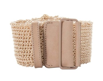 MARC CAIN NEW BEIGE NUDE BRAIDED BELT PASEK