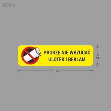 Proszę nie wrzucać ulotek i reklam - 3x11 naklejka